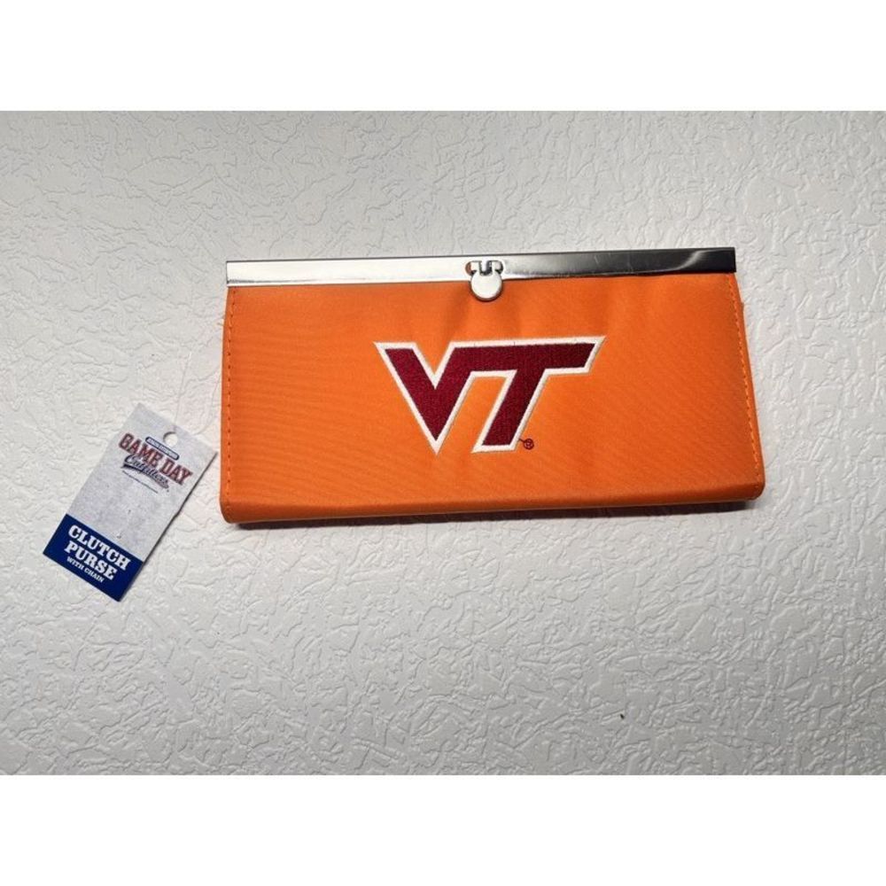 Game Day Women's Orange Virginia Tech Hokies Embroidered Logo Clutch Purse NWT